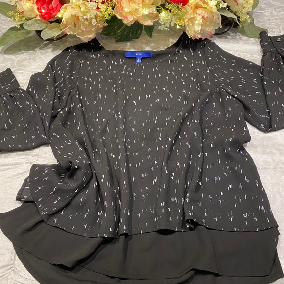 Apt 9 Black long sleeve blouse - Picture 4 of 6